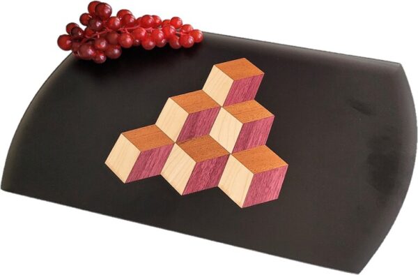 Mahogany, Maple, Purple Heart & Black Epoxy Charcuterie Board