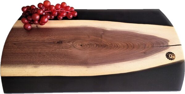 Walnut and Black Epoxy Charcuterie Board