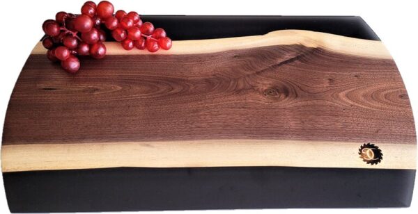 Walnut and Black Epoxy Charcuterie Board